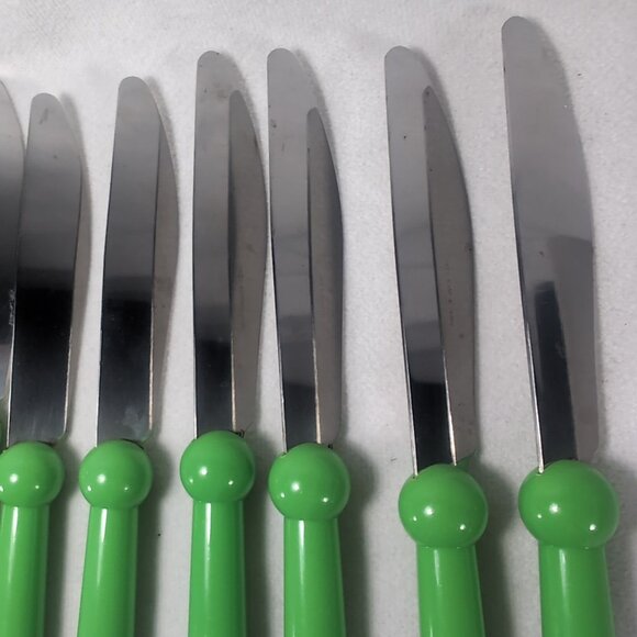 IKEA Grammatik Green 8 Lot Set Vintage Stainless Flatware Cutlery Knives Utensil - Picture 8 of 12